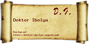 Doktor Ibolya névjegykártya